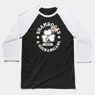 Shamrocks & Shenanigans Cartoon - St Paddy's Day Irish Pride Baseball T-Shirt